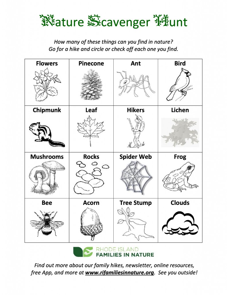 Hiking Scavenger Hunt – Rhode Island Families in Nature